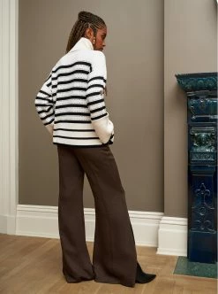 LLC21673_CREAM/BLACK Shadow Stripe Turtleneck Knitwear 11 LLC21673_CREAM/BLACK Shadow Stripe Turtleneck Knitwear