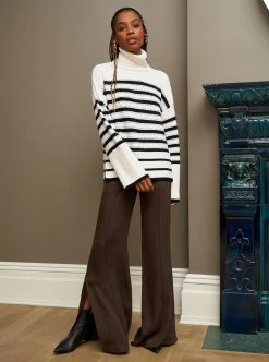 LLC21673_CREAM/BLACK Shadow Stripe Turtleneck Knitwear 13 LLC21673_CREAM/BLACK Shadow Stripe Turtleneck Knitwear