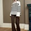 LLC21673_CREAM/BLACK Shadow Stripe Turtleneck Knitwear