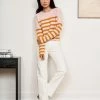 LLC21310_PINK/DIJON Mini Striped Toujours Sweater Monogram