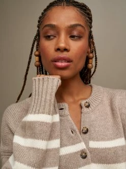 LLC21674_TAN/OATMEAL Striped Val Sweater