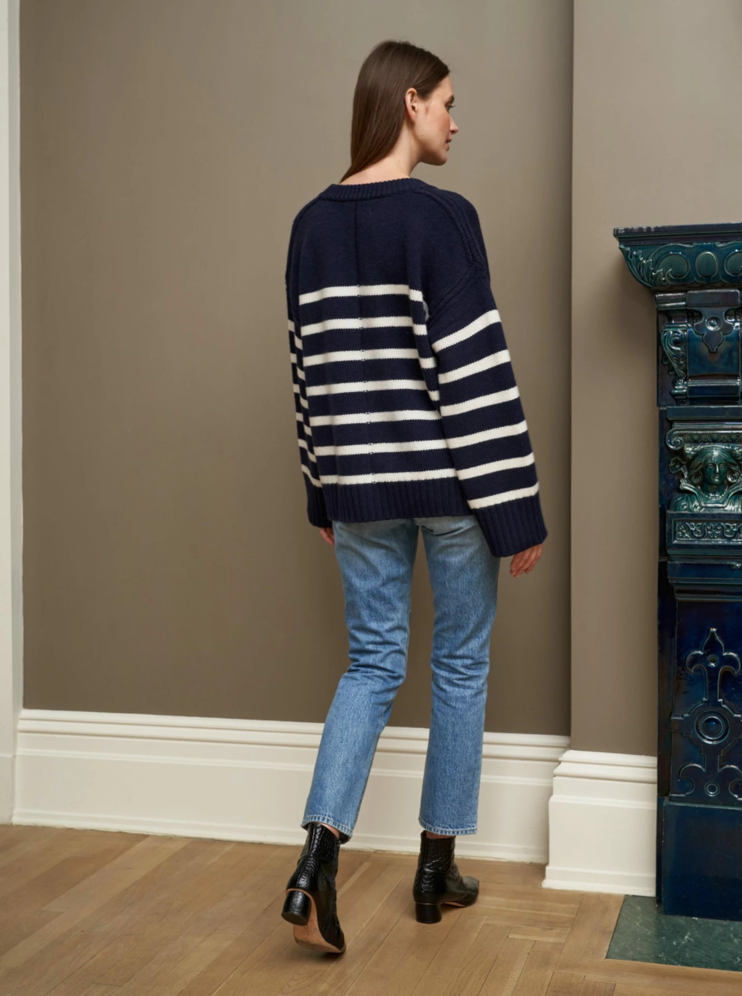 LLC21674_NAVY/CREAM Striped Val Sweater Monogram 5 LLC21674_NAVY/CREAM Striped Val Sweater Monogram