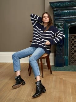 LLC21674_NAVY/CREAM Striped Val Sweater Monogram 19 LLC21674_NAVY/CREAM Striped Val Sweater Monogram