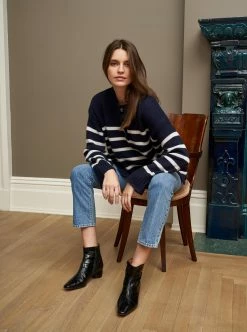 LLC21674_NAVY/CREAM Striped Val Sweater Monogram 20 LLC21674_NAVY/CREAM Striped Val Sweater Monogram