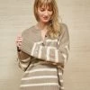 LLC21674_TAN/OATMEAL Striped Val Sweater