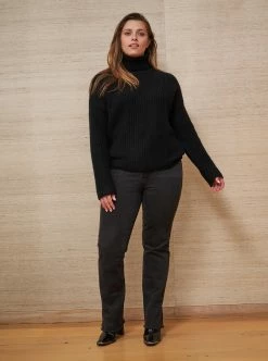 LLC21212_BLACK Monogram Toujours Turtleneck