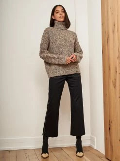 LLC21485_TAN/CAMEL/GOLD/NAVY/CREAM Monogram Toujours Turtleneck