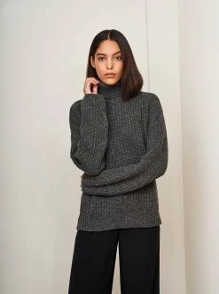 LLC21212_SPECKLED CHARCOAL Toujours Turtleneck