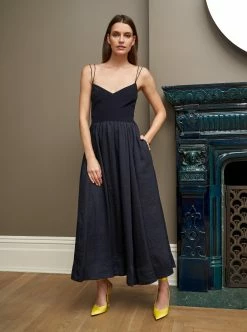 LLC13354_NAVY Tracy Dress