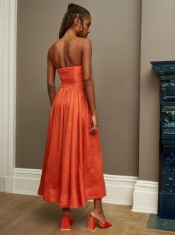 LLC13354_TANGERINE Tracy Dress Dresses
