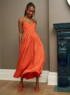 LLC13354_TANGERINE Tracy Dress Dresses
