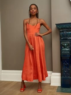 LLC13354_TANGERINE Tracy Dress Dresses