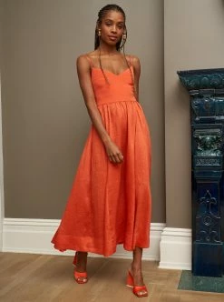 LLC13354_TANGERINE Tracy Dress Dresses