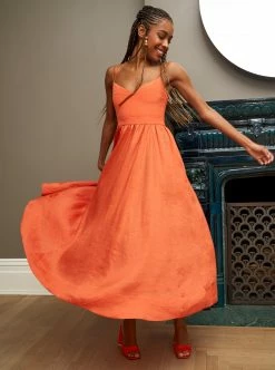 LLC13354_TANGERINE Tracy Dress Dresses