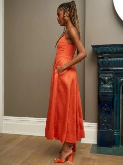 LLC13354_TANGERINE Tracy Dress Dresses