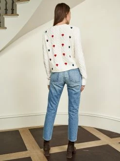 LLC21649_CREAM MULTI Knitwear Vienna Cardigan