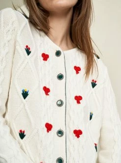 LLC21649_CREAM MULTI Knitwear Vienna Cardigan