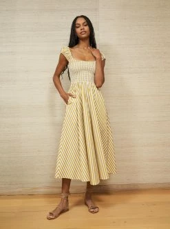 LLC13451_DIJON/IVORY Dresses Vivian Dress