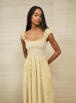 LLC13451_DIJON/IVORY Dresses Vivian Dress