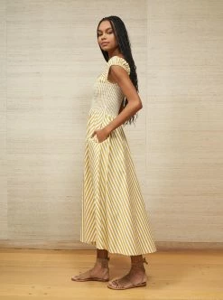 LLC13451_DIJON/IVORY Dresses Vivian Dress