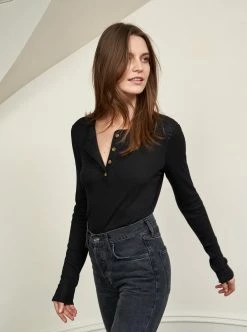 LLC21638_BLACK Tees Waffle Henley 11 LLC21638_BLACK Tees Waffle Henley