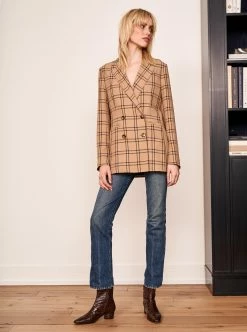LLC16022_KHAKI/BLACK/PLAID/STRIPE Outerwear Windsor Blazer