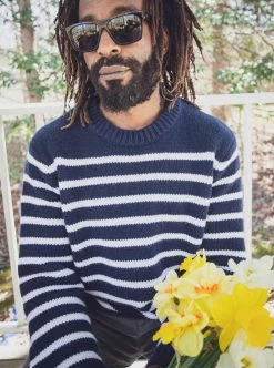 LLM21006 _NAVY/CREAM Mr. Marin Knitwear