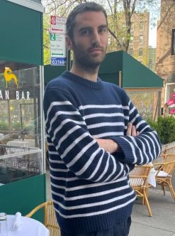 LLM21006 _NAVY/CREAM Mr. Marin Knitwear